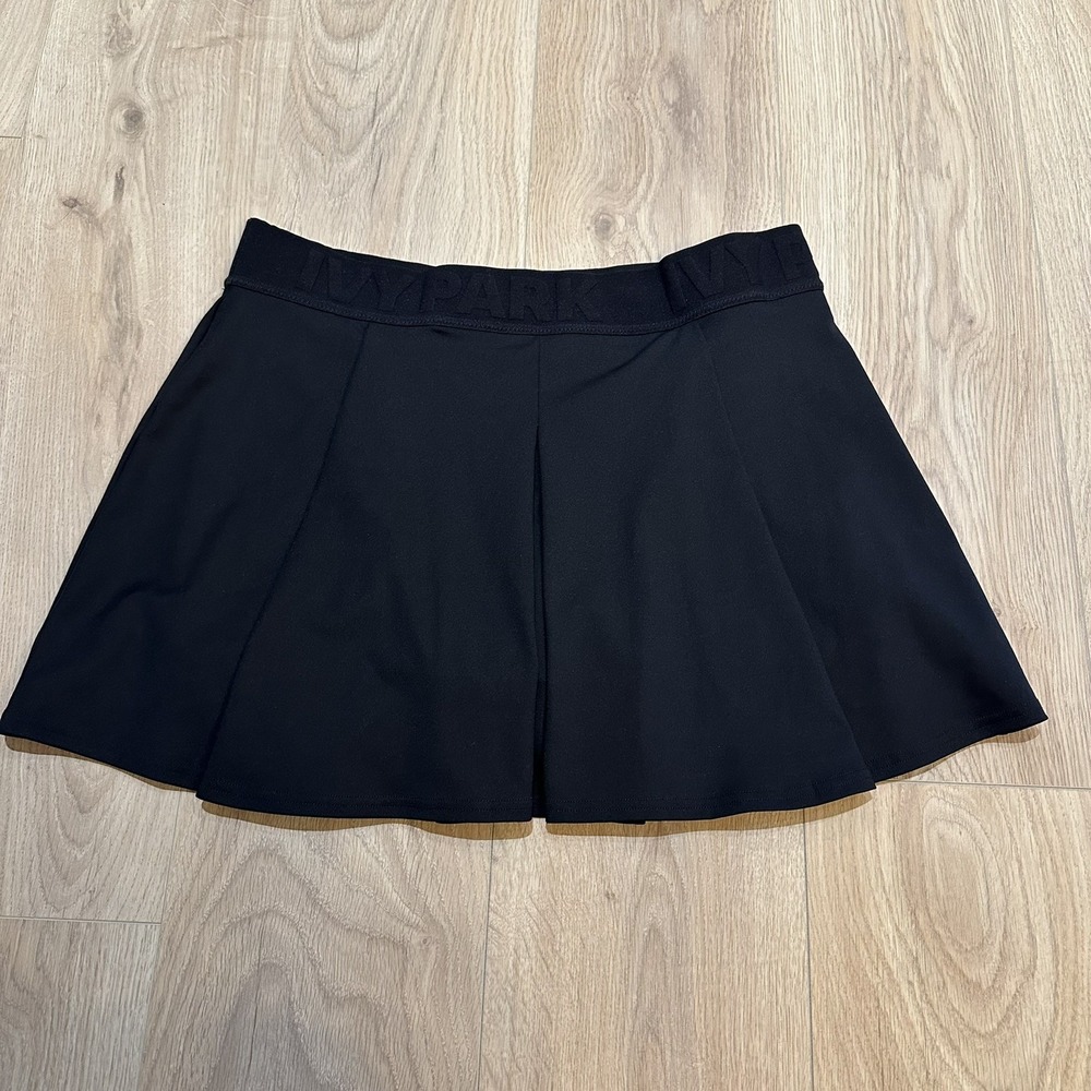 Ivy Park Tennis Skirt Womens Size XL Black Short Lined Golf Pickleball Gym - Picture 7 of 9